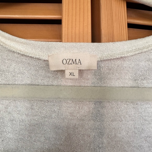 Ozma White Long-Sleeve Scoop Neck Women's Top - raw silk - Picture 2 of 3